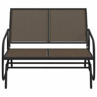 Schuifbank tuin 120,5x76x86,5 cm textielfolie en staal bruin