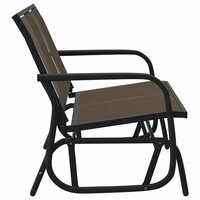 Schuifbank tuin 120,5x76x86,5 cm textielfolie en staal bruin
