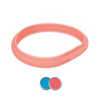 Trixie Lichtgevende Halsband Hond Flash Usb Silicone Koraal L-XL 70 CM 3 MM 2 ST