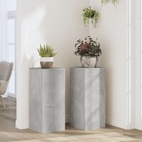 Plantenstandaards 2 st 30x30x70 cm bewerkt hout betongrijs