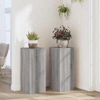 Plantenstandaards 2 st 30x30x70 cm bewerkt hout grijs sonoma