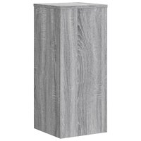 Plantenstandaards 2 st 30x30x70 cm bewerkt hout grijs sonoma