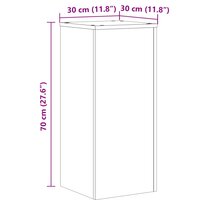 Plantenstandaards 2 st 30x30x70 cm bewerkt hout grijs sonoma