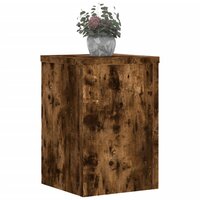 Plantenstandaards 2 st 20x20x30 cm bewerkt hout gerookt eiken