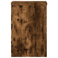 Plantenstandaards 2 st 20x20x30 cm bewerkt hout gerookt eiken