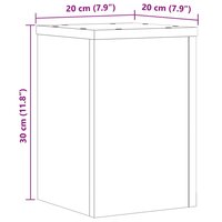Plantenstandaards 2 st 20x20x30 cm bewerkt hout gerookt eiken