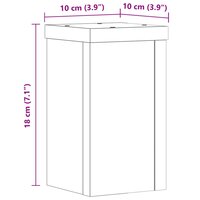 Plantenstandaards 2 st 10x10x18 cm bewerkt hout wit