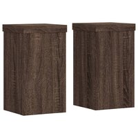 Plantenstandaards 2 st 10x10x18 cm bewerkt hout bruin eiken