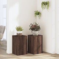 Plantenstandaards 2 st 30x30x50 cm bewerkt hout bruin eiken