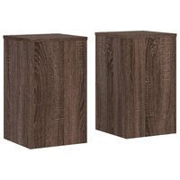 Plantenstandaards 2 st 30x30x50 cm bewerkt hout bruin eiken