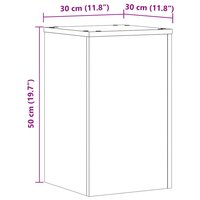 Plantenstandaards 2 st 30x30x50 cm bewerkt hout bruin eiken