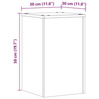 Plantenstandaards 2 st 30x30x50 cm bewerkt hout grijs sonoma