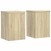 Plantenstandaards 2 st 25x25x35 cm bewerkt hout sonoma eiken