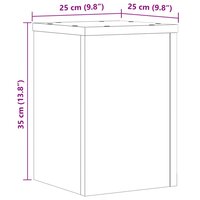 Plantenstandaards 2 st 25x25x35 cm bewerkt hout sonoma eiken