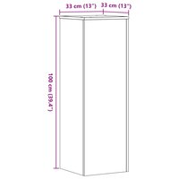 Plantenstandaard 33x33x100 cm bewerkt hout grijs sonoma eiken
