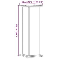 Plantenstandaard 33x33x100 cm bewerkt hout grijs sonoma eiken