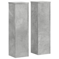 Plantenstandaards 2 st 17x17x60 cm bewerkt hout betongrijs