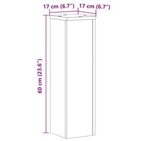 Plantenstandaards 2 st 17x17x60 cm bewerkt hout betongrijs
