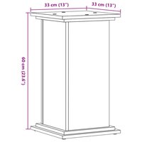 Plantenstandaard 33x33x60 cm bewerkt hout sonoma eikenkleurig
