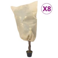Plantenhoezen met trekkoord 8 st 70 g/m&sup2; 0,8x1 m