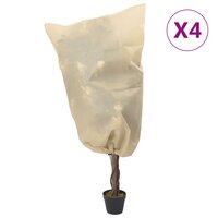 Plantenhoezen met trekkoord 4 st 70 g/m&sup2; 0,8x1 m