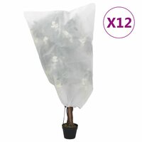 Plantenhoezen met trekkoord 12 st 70 g/m&sup2; 0,8x0,8 m