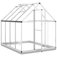 Tuinkas met basisframe 224x169x202 cm aluminium zilverkleurig