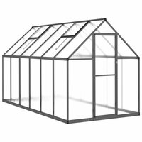 Tuinkas met basisframe 334x169x195 cm aluminium antracietkleur