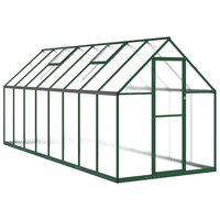 Tuinkas met basisframe 445x169x195 cm aluminium groen