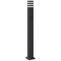 Vloerlamp voor buiten met stopcontact 110 cm aluminium zwart