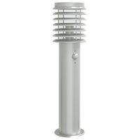 Vloerlamp voor buiten met sensor 60 cm roestvrijstaal zilver