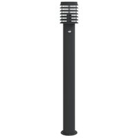 Vloerlamp voor buiten met sensor 110 cm roestvrijstaal zwart