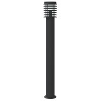 Vloerlamp voor buiten met sensor 110 cm roestvrijstaal zwart