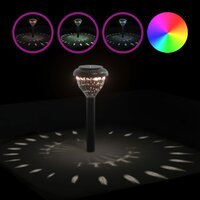 Tuinpadverlichting 4 st solar met grondpennen RGB en warmwit