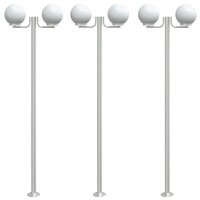 Buitenvloerlampen 3 st 215 cm roestvrij staal zilverkleurig