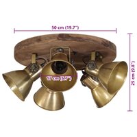 Plafondlamp 25 W E27 50x50x25 cm antiek messingkleurig