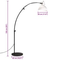 Vloerlamp 25 W E27 150 cm wit