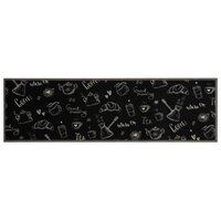 Keukenmat wasbaar ochtendprint 45x150 cm fluweel zwart
