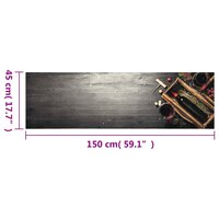 Keukenmat wasbaar wijnflesprint 45x150 cm fluweel