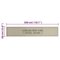 Keukenmat wasbaar Home-tekst 60x300 cm fluweel