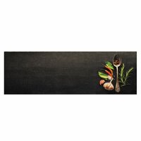 Keukenmat wasbaar kruidenprint 60x180 cm fluweel