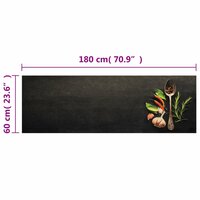 Keukenmat wasbaar kruidenprint 60x180 cm fluweel
