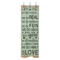 Wandkapstok met 6 haken HAPPY LOVE 120x40 cm