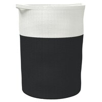 Opbergmand &Oslash; 49x65 cm katoen zwart en wit
