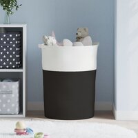Opbergmand &Oslash; 49x65 cm katoen zwart en wit