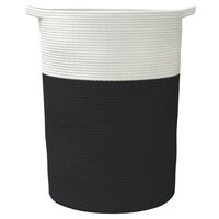 Opbergmand &Oslash; 49x65 cm katoen zwart en wit