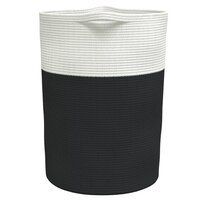 Opbergmand &Oslash; 49x65 cm katoen zwart en wit
