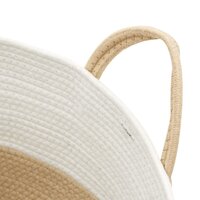 Opbergmand &Oslash; 38x46 cm katoen beige en wit