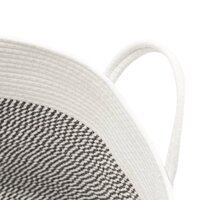 Opbergmand &Oslash; 38x46 cm katoen grijs en wit