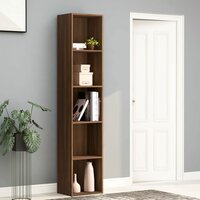 Boekenkast 40x30x189 cm bewerkt hout bruin eikenkleur